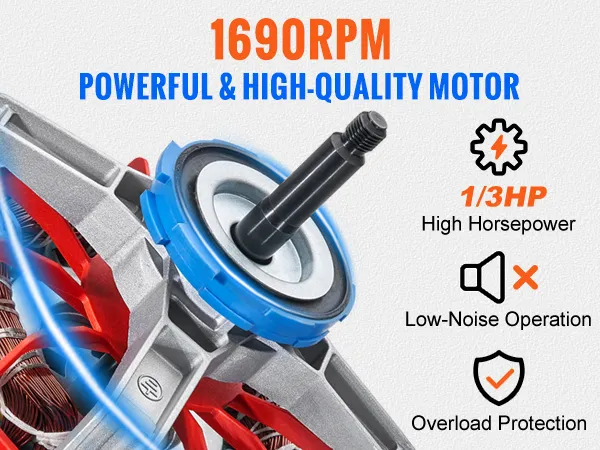 1690rpm VEVOR dryer motor with high horsepower, low-noise operation, and overload protection.