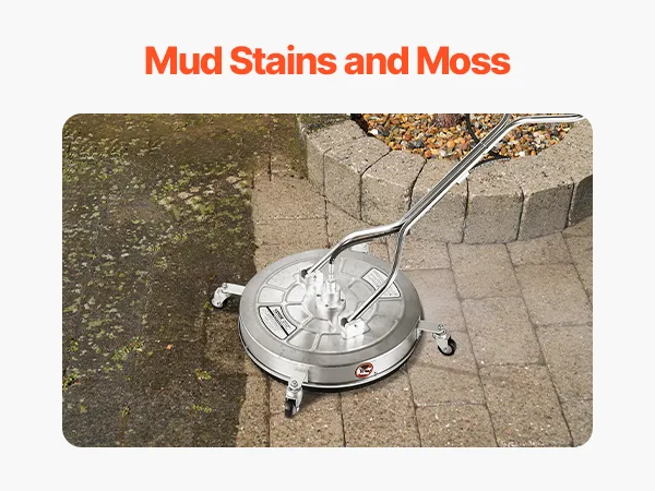 24" Pressure Washer Surface Cleaner 4 Wheels Dual Handle 4500 Max PSI