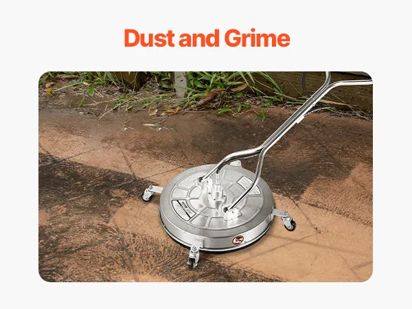 24" Pressure Washer Surface Cleaner 4 Wheels Dual Handle 4500 Max PSI