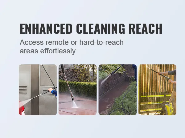 VEVOR Hochdruckreinigerschlauch: Reinigen Sie Autos, Terrassen, Wände und Zäune mühelos mit größerer Reichweite.