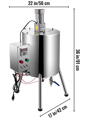 Máquina rellenadora de lápiz labial VEVOR con dimensiones: 22x17x36 pulgadas.