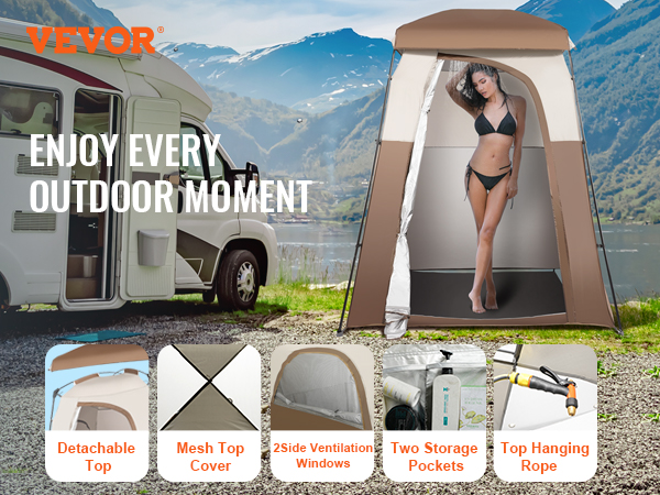 Tente Douche/Toilettes Portable 1,9 M - Abri Pop-up Camping Voyage - Changement Bébé - 8