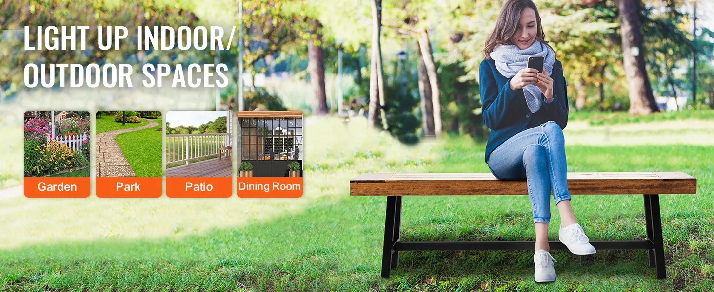 VEVOR-Außenbank in Parkumgebung, ideal für Garten, Terrasse, Esszimmer und Parkumgebung.