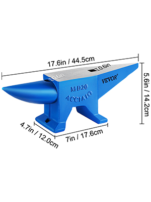 VEVOR Single Horn Anvil 44Lbs Steel Anvil Blacksmith for