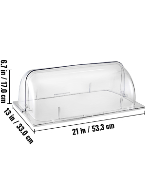 2 Transparente Chafing Dish Abdeckungen – Halbe Größe, Roll-Top, Für Buffet & Desserts