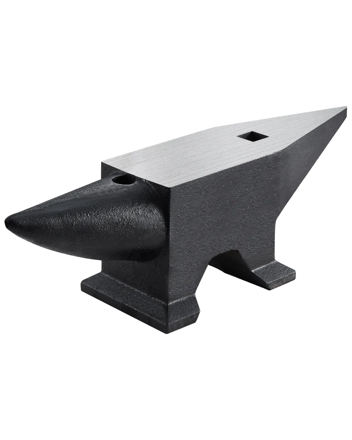 VEVOR cast iron anvil with black body, smooth flat surface, and tapered horn.