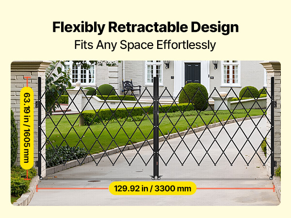 VEVOR Double Door Security Gate – 129.92 × 63.19 Inch, 360°