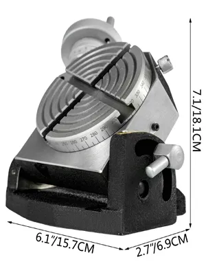 VEVOR rotary table with protractor scale and precision adjustment knob.