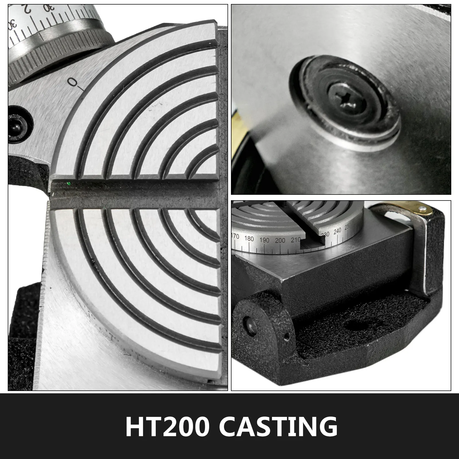 VEVOR rotary table with ht200 casting, showing precise calibration and robust design.