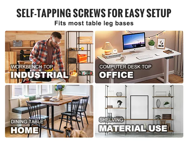 VEVOR wood table top for workbench, desk, dining table, shelving; fits most bases with easy setup screws.