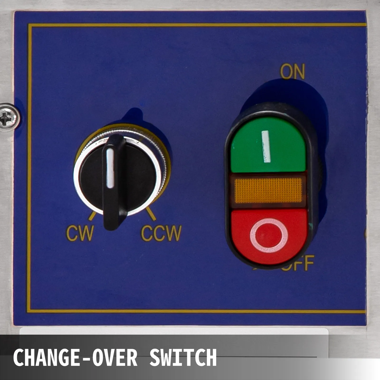 pannello di controllo con interruttore cw/ccw e pulsanti on/off per la pressa per canna da zucchero VEVOR.