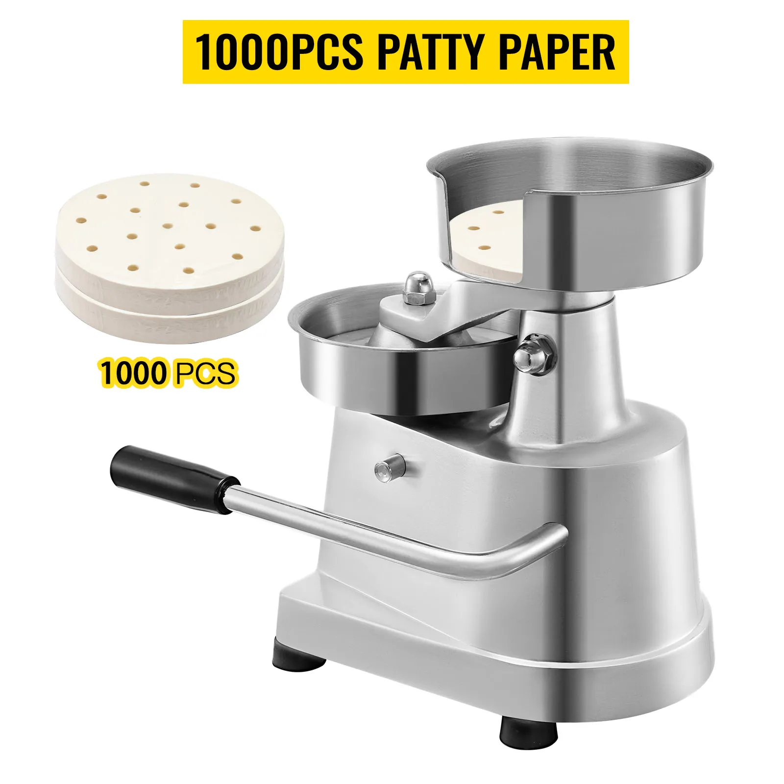 VEVOR hamburger patty maker with 1000pcs patty paper for creating perfect burgers.