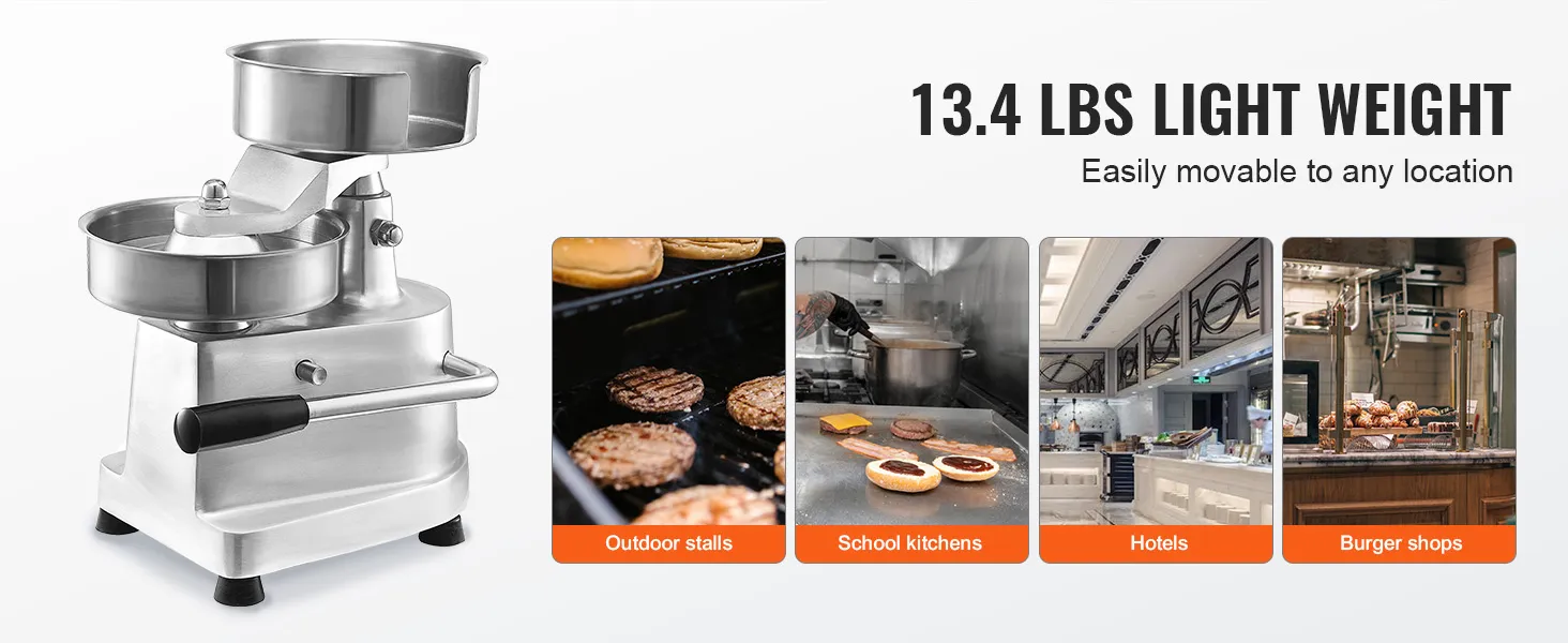 Piastra per hamburger VEVOR, leggera da 13,4 libbre, ideale per bancarelle all'aperto, cucine scolastiche, hotel, negozi di hamburger.