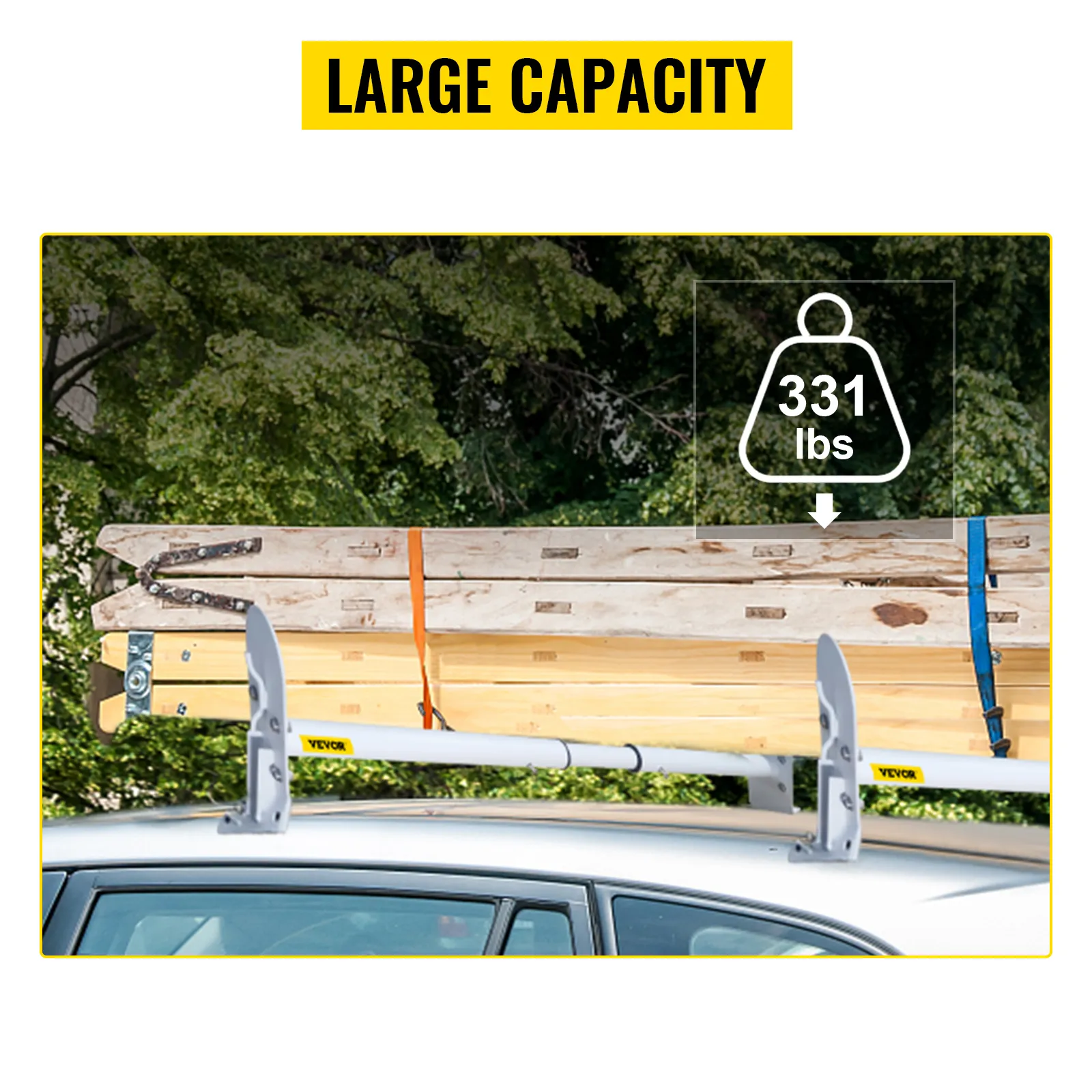 VEVOR Universal Van Ladder Roof Racks, 2 Bars, 331 LBS Capacity, 34.6 ...