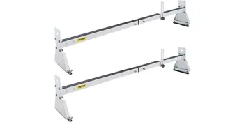VEVOR van roof ladder rack with adjustable steel bars and mounting brackets, shown in a white background.