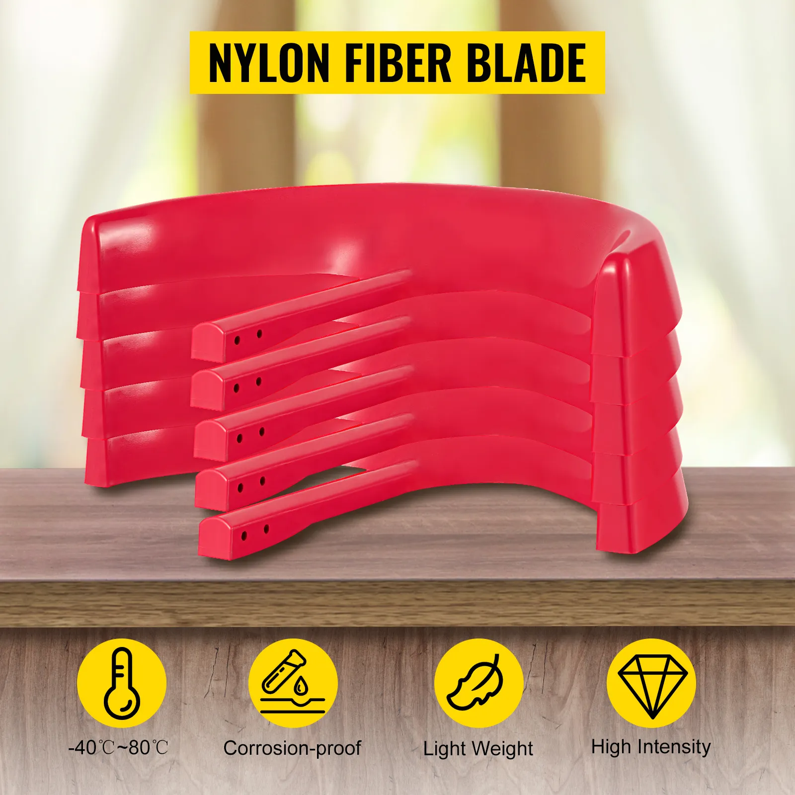 Lanterna eolica VEVOR con pale in fibra di nylon rosse, resistente alla corrosione, leggera, ad alta intensità.