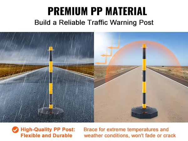 VEVOR-Verkehrsleitkegel aus hochwertigem PP-Material, langlebig auch bei extremen Wetterbedingungen.