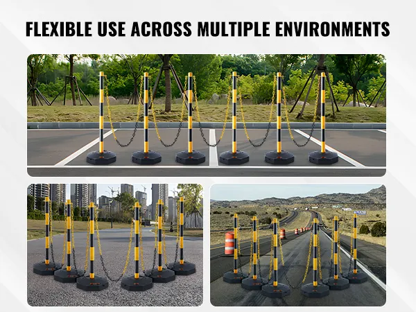 VEVOR-Verkehrsleitkegel werden auf Parkplätzen, in städtischen Gebieten und auf Autobahnen eingesetzt und zeigen ihre Flexibilität.