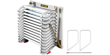 Escalera de ático plegable VEVOR con herrajes de montaje y asas.