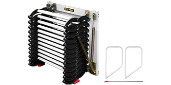 compact VEVOR attic ladder with folded steps and handrails included.