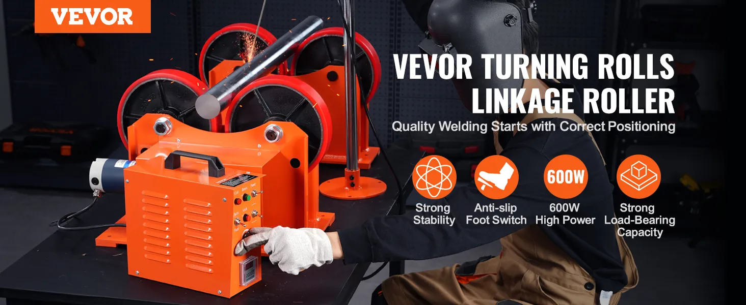VEVOR rotirajući valjci za zavarivanje, spojni valjak i važne značajke poput snažne stabilnosti i velike snage od 600 W.
