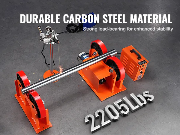 Rolki spawalnicze VEVOR, trwała stal węglowa, wytrzymują obciążenie 2205 funtów, wysoka wytrzymałość, odporność na korozję.