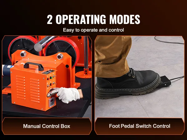 Spawarka tokarska VEVOR z ręcznym panelem sterowania i przełącznikiem nożnym zapewniającym łatwą obsługę.