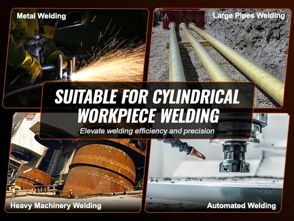 Rolki spawalnicze VEVOR do toczenia metali, dużych rur, ciężkich maszyn i zautomatyzowanych zastosowań spawalniczych.