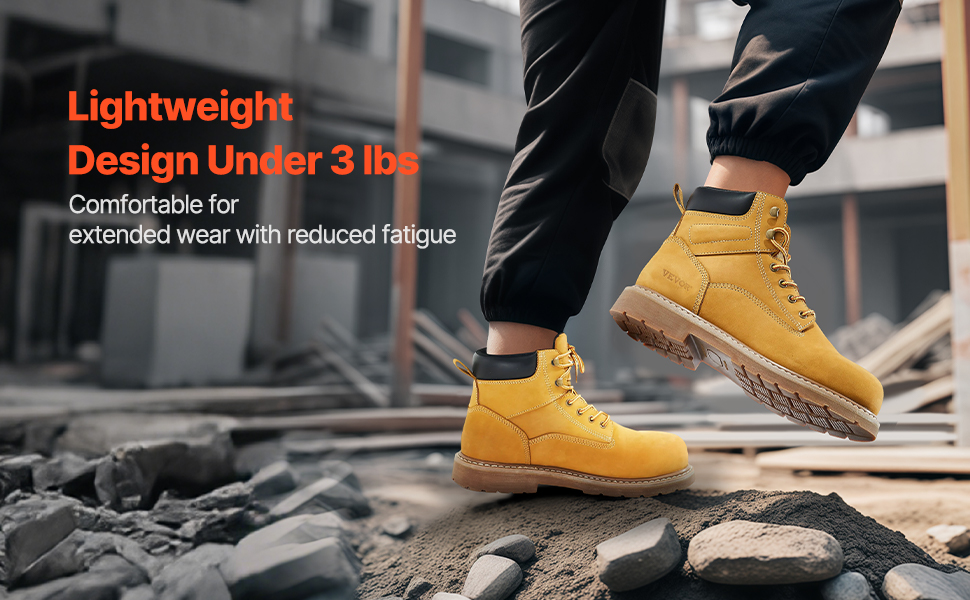 VEVOR Waterproof Work Boots for Men – US Size 8.5, ≧12.5mm