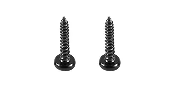 two black screws for VEVOR deck balusters on a white background.