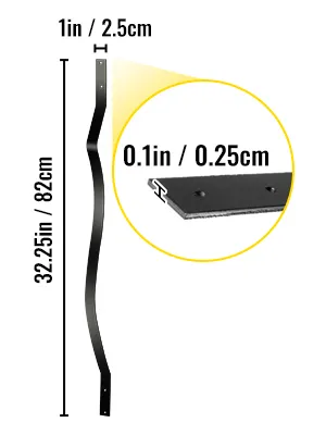 Barandillas de cubierta VEVOR que miden 32,25 pulgadas/82 cm de alto y 1 pulgada/2,5 cm de ancho, 0,1 pulgada/0,25 cm de espesor.