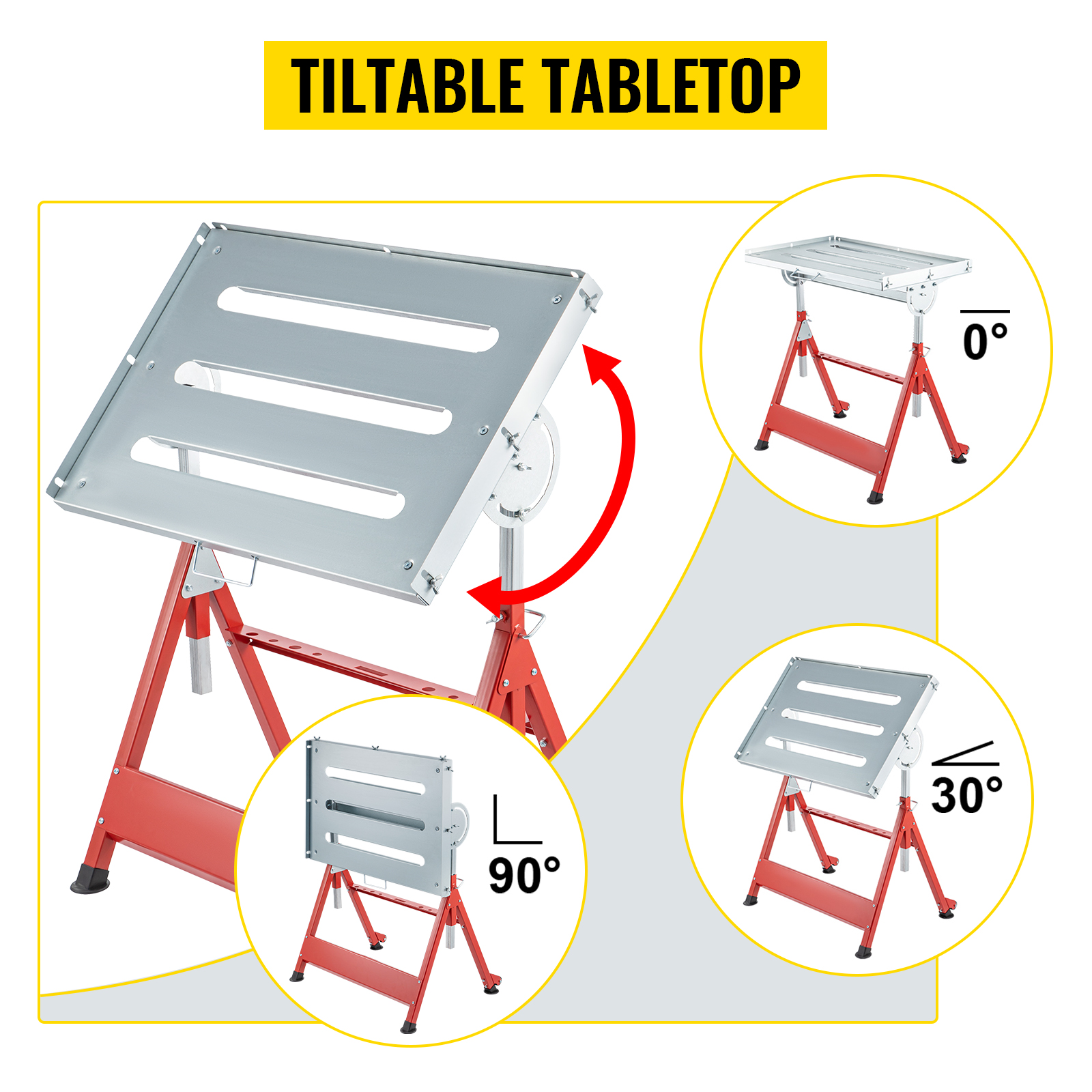 Table De Soudage Pliable FANTASK - Grand Plateau 107x53 Cm, Réglable En Hauteur, Charge Max 450 Kg - Idéale Atelier & Garage - 8