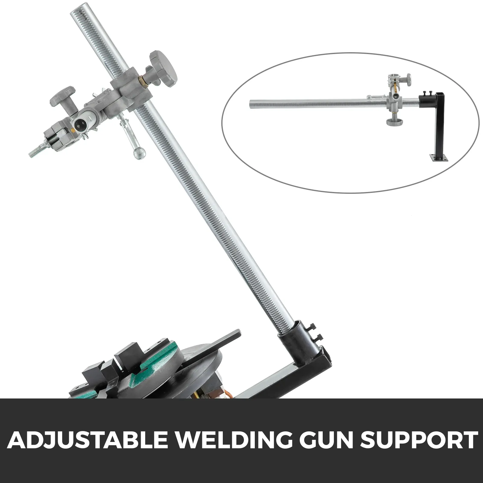 VEVOR rotary welding positioner with adjustable welding gun support.