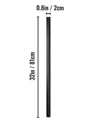 black VEVOR deck baluster, 32in/81cm tall and 0.8in/2cm wide.