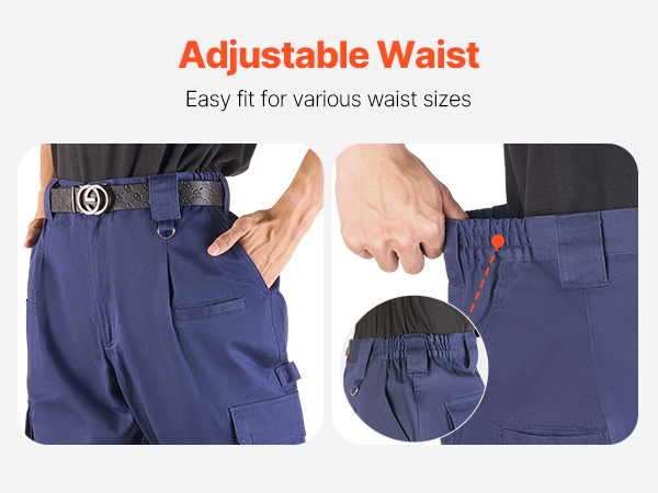 VEVOR Navy Blue FR Pants – M Size, 9 Oz Cotton Work Pants