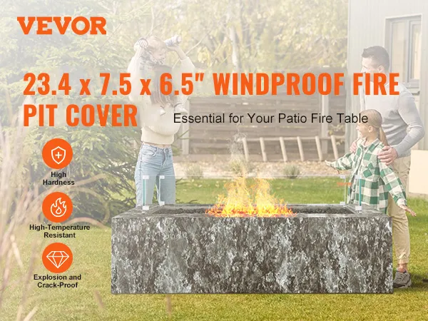 Protector contra el viento para fogatas a gas VEVOR, de alta dureza, resistente al calor, a prueba de explosiones y grietas.