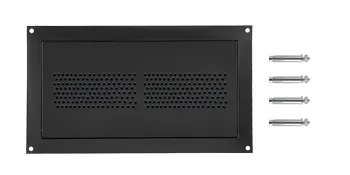 black VEVOR flood vent with perforated design and four mounting screws.