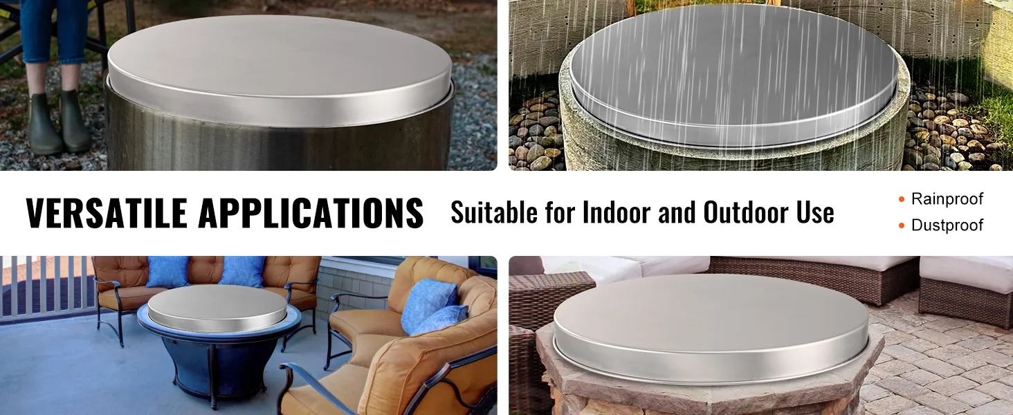 Vielseitige VEVOR-Feuerstellenabdeckung für den Innen- und Außenbereich geeignet; regen- und staubdicht.