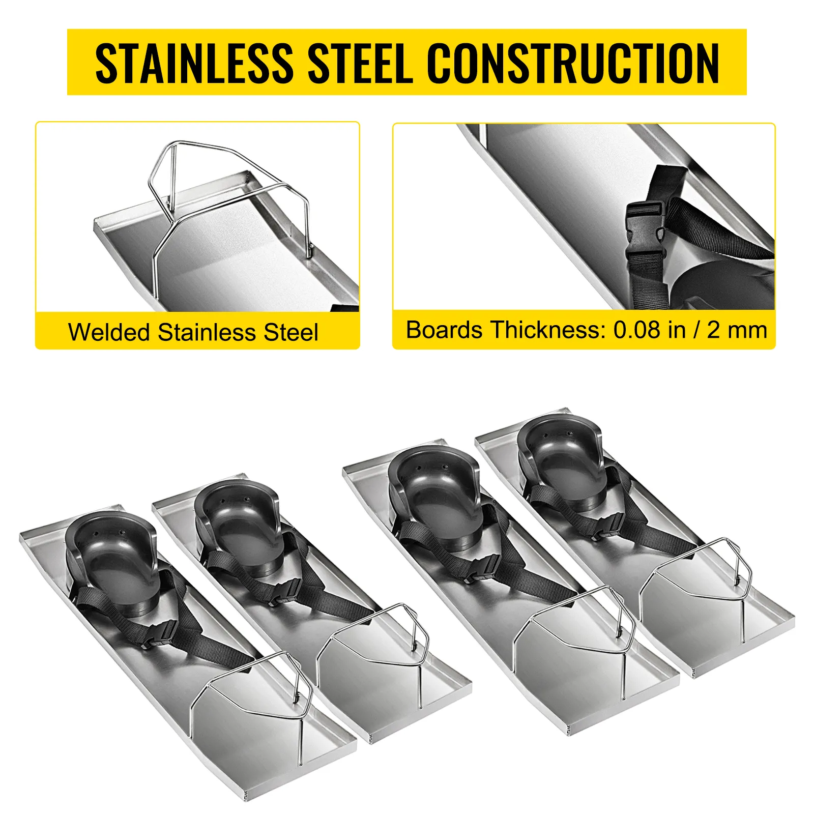VEVOR concrete knee boards with welded stainless steel and durable straps.