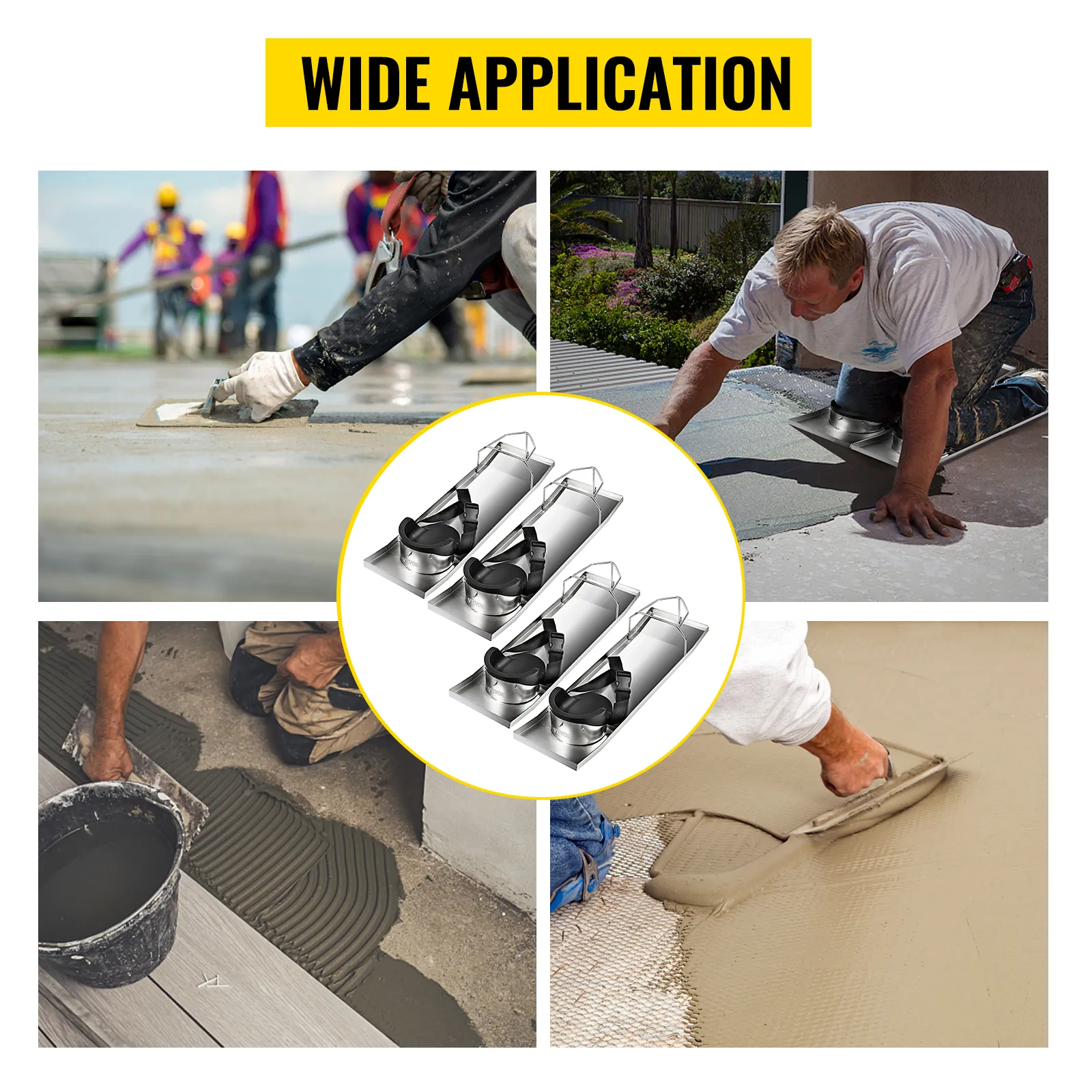 VEVOR concrete knee boards for efficient and easy concrete smoothing in various applications.