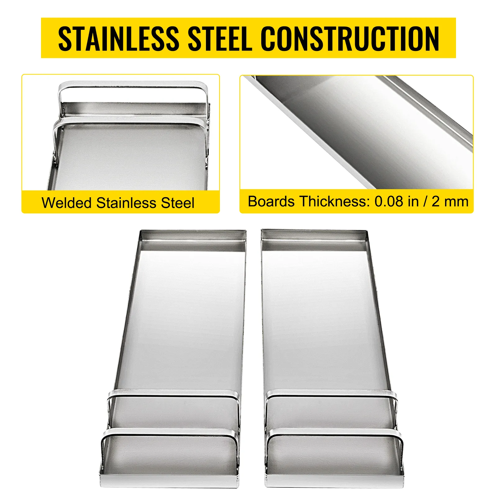 Tablas de rodillas de hormigón VEVOR, construcción de acero inoxidable, soldadas, 0,08 pulgadas de espesor.