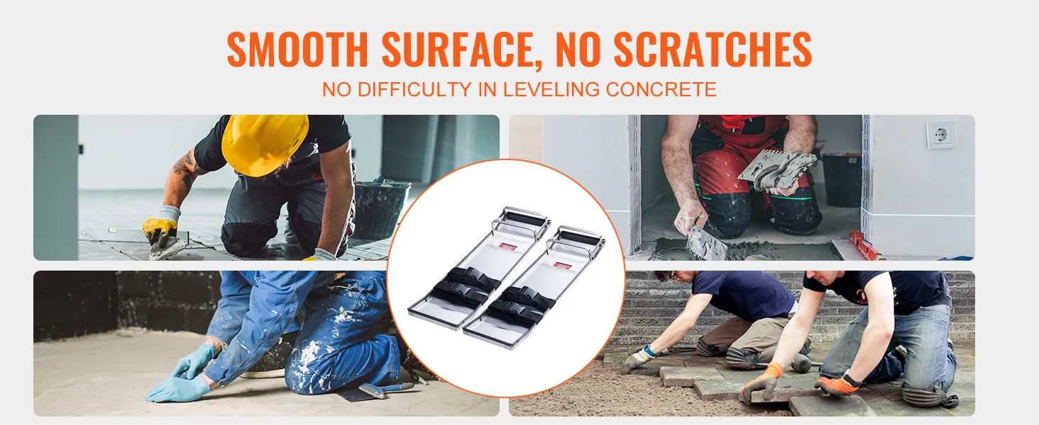 VEVOR concrete knee boards for smooth concrete finishing, reducing scratches and leveling difficulties.