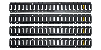 VEVOR e-track tie-down rail, black steel rails with multiple slots, set of four.