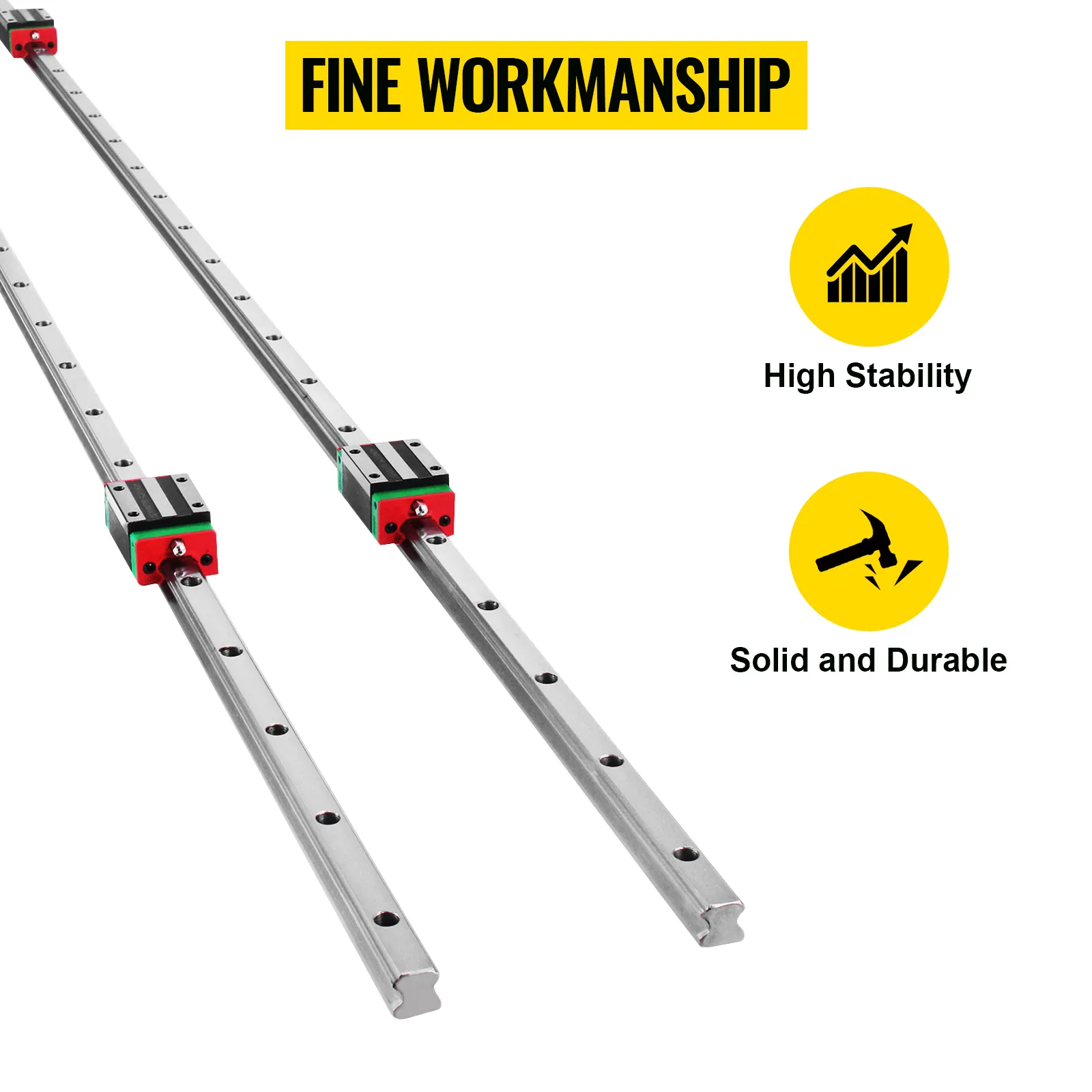 VEVOR linear rail hsr15 showcasing fine workmanship, high stability, solid and durable.