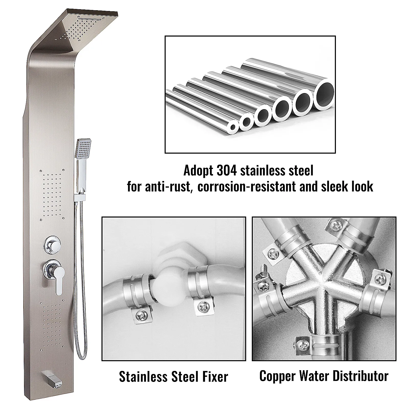 VEVOR panel tower system with 304 stainless steel for anti-rust and corrosion resistance.