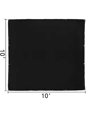 black VEVOR welding blanket, 10 feet by 10 feet, fire-resistant protection.