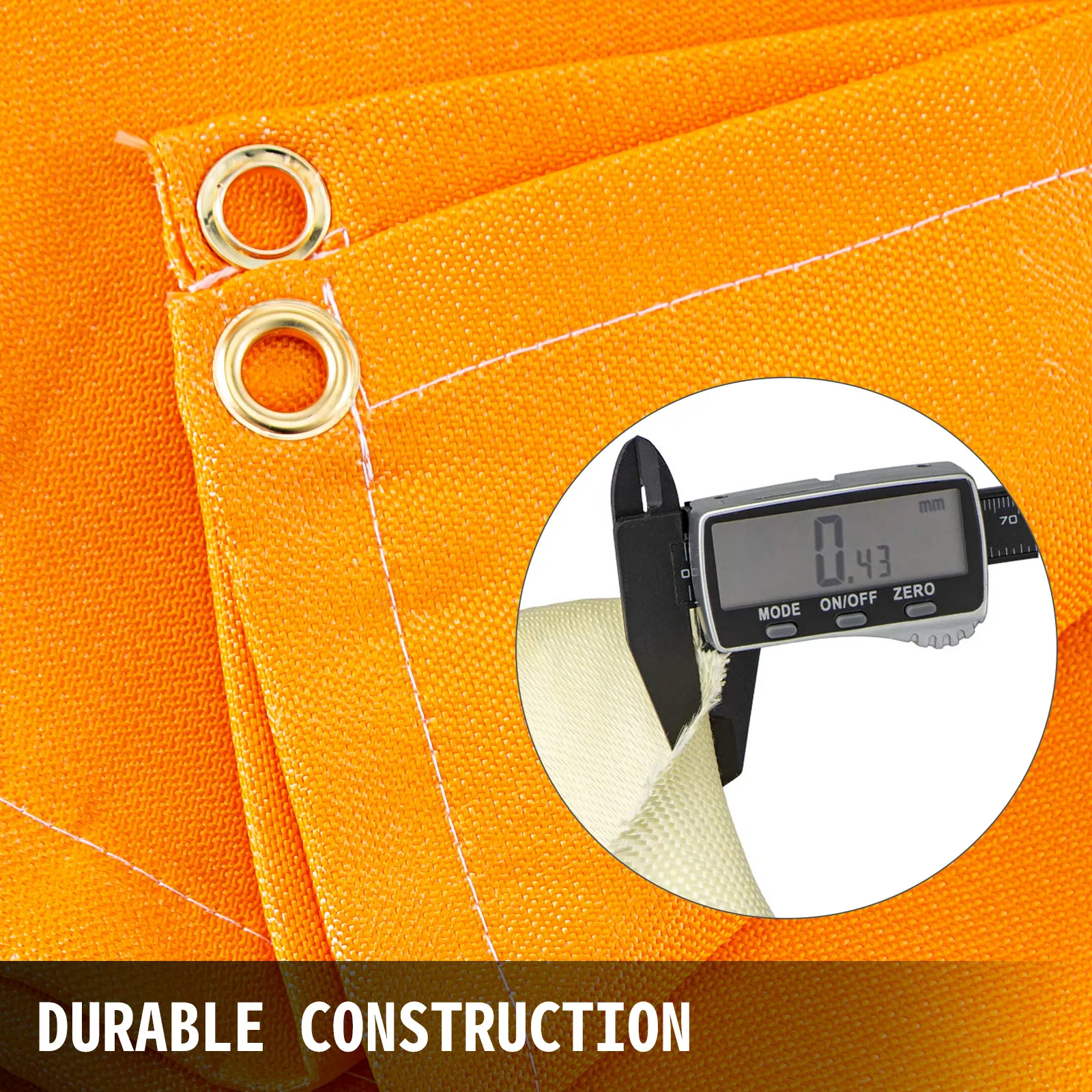 VEVOR welding blanket with durable construction and precise thickness measurement.