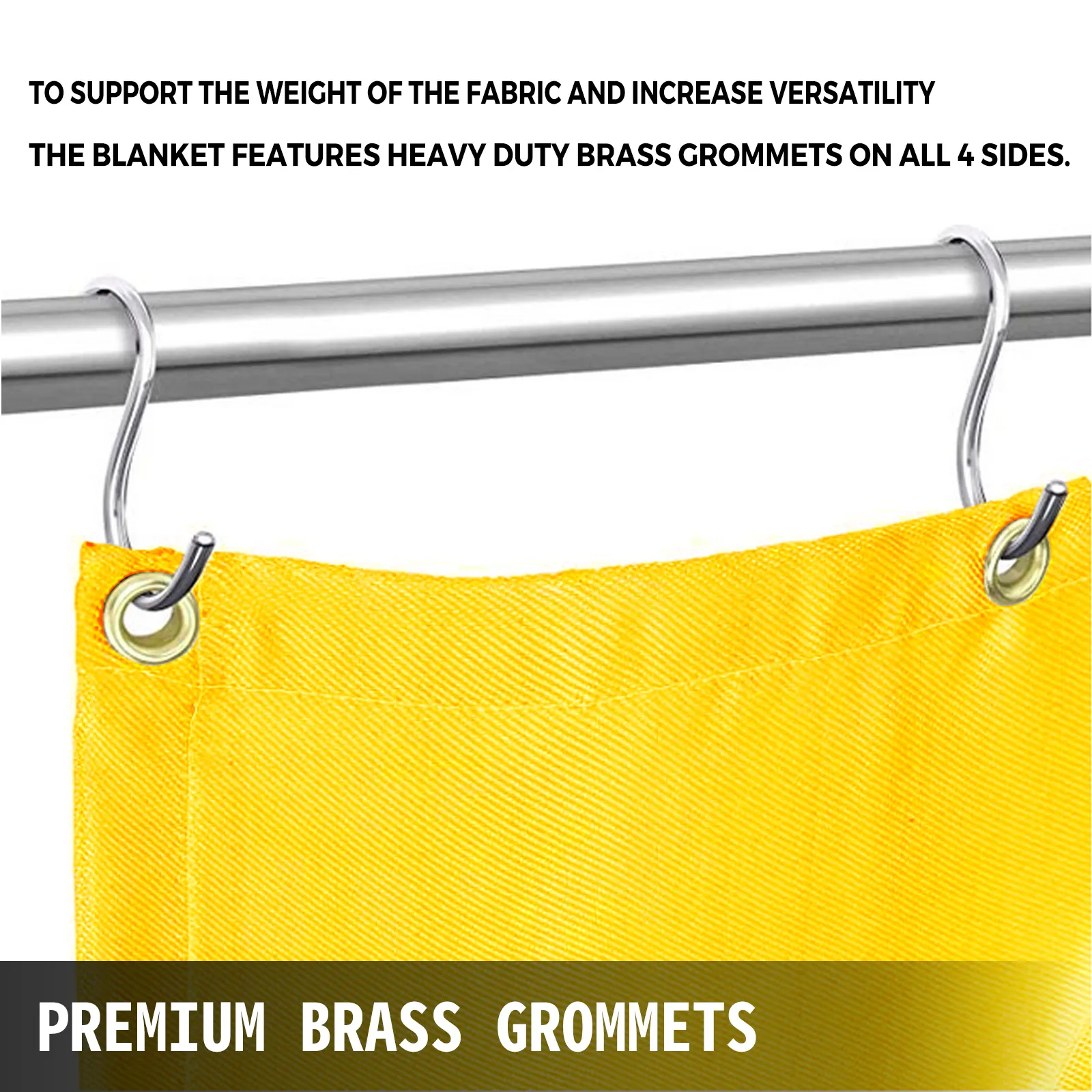 VEVOR welding blanket with heavy-duty brass grommets for added durability.
