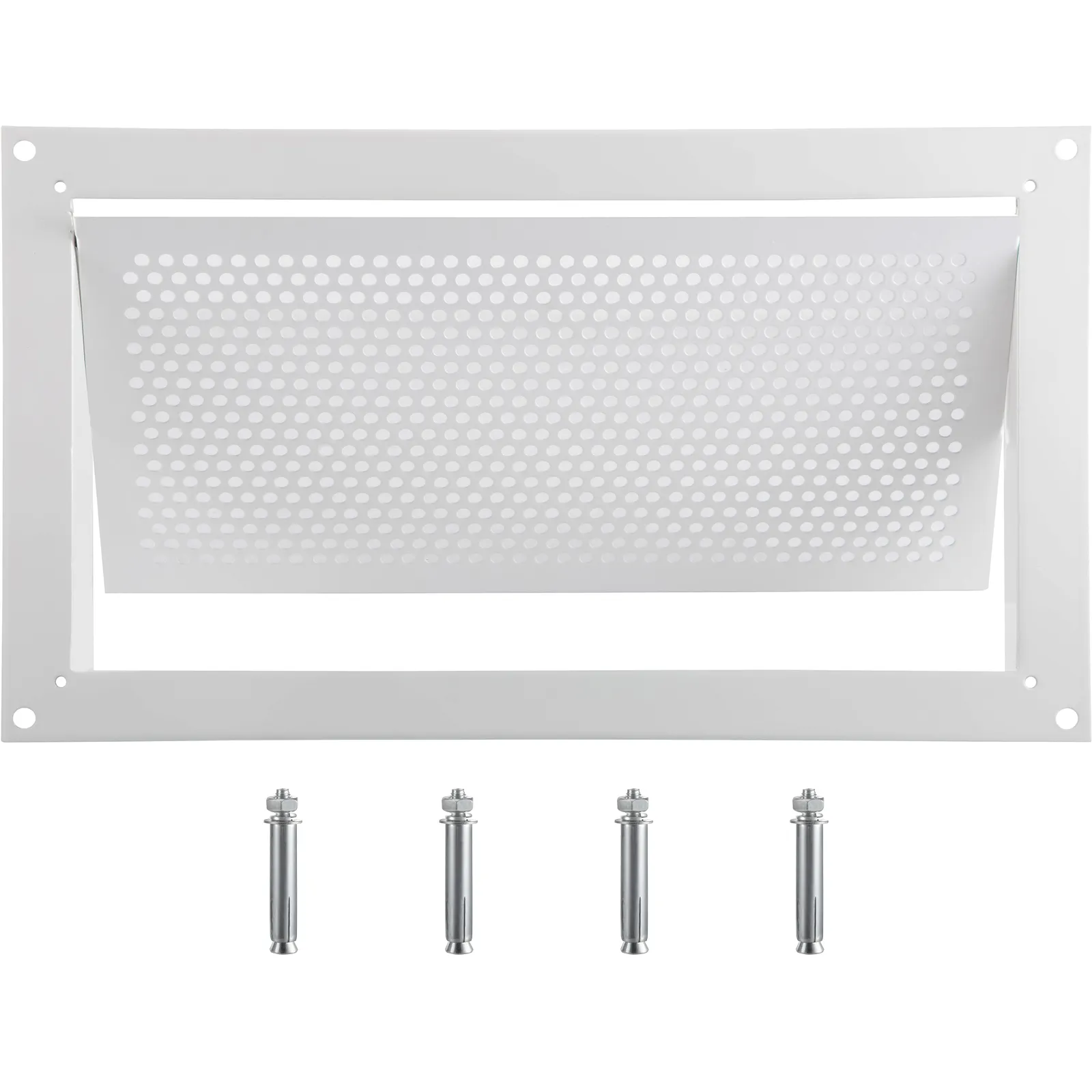 VEVOR flood vent with four mounting bolts in a white frame.