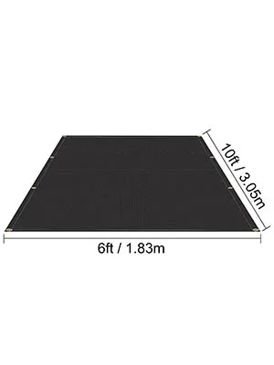 VEVOR fire blanket, black, 6ft x 10ft, dimensions labeled